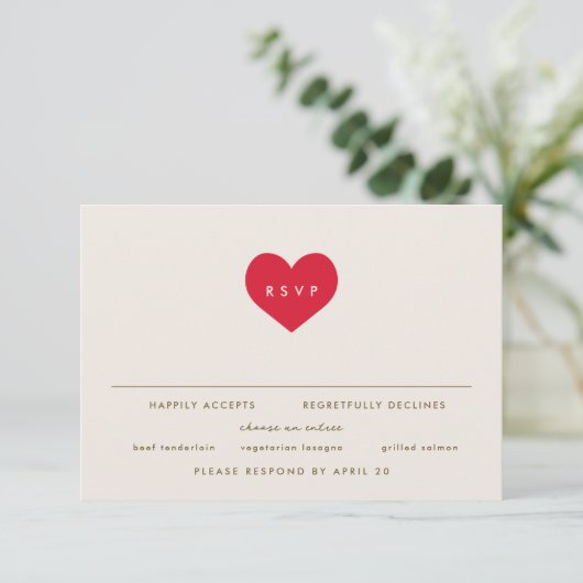 Big Heart Einladung (Stehend Vorderseite)