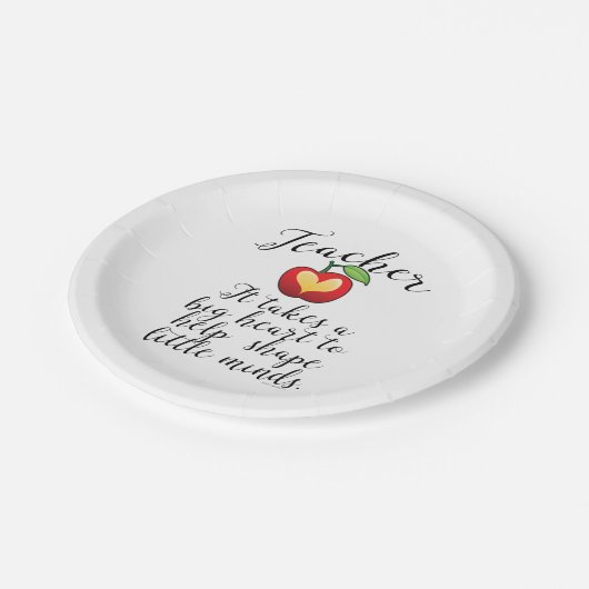 Big Heart hilft kleine Minds Lehrer zu gestalten Pappteller (Schrägansicht)