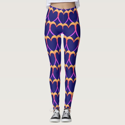Big Heart Liebe Valentine Kompression Fit Leggings (Vorderseite)
