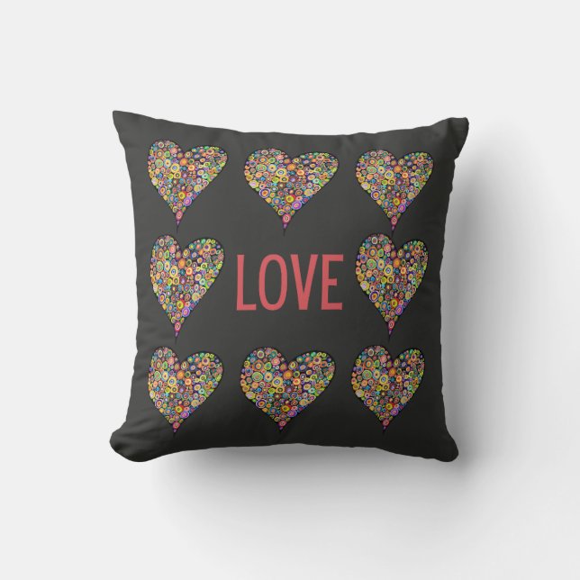 Big Heart Love throw pillow home decor valentines  Kissen (Vorderseite)