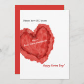 Big Heart Nurses Day Grußkarte Feiertagskarte (Vorne/Hinten)