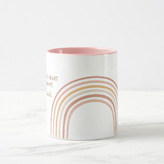 Big Heart Teacher Educator Boho Rainbow Tasse (Zentrum)