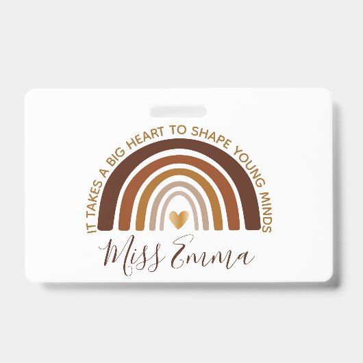 Big Heart to Shape Young Minds Teacher Ausweis (Front)