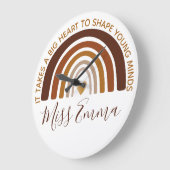 Big Heart to Shape Young Minds Teacher Große Wanduhr (Winkel)