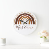 Big Heart to Shape Young Minds Teacher Große Wanduhr (Zuhause)