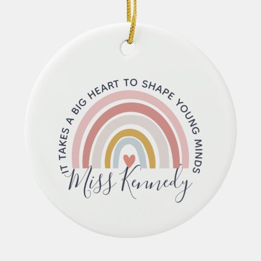 Big Heart to Shape Young Minds Teacher Keramik Ornament (Vorne)