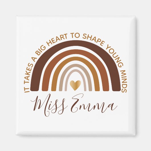 Big Heart to Shape Young Minds Teacher Magnet (Vorne)
