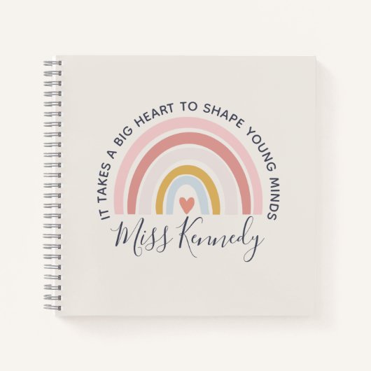 Big Heart to Shape Young Minds Teacher Notebook Notizblock (Vorderseite)