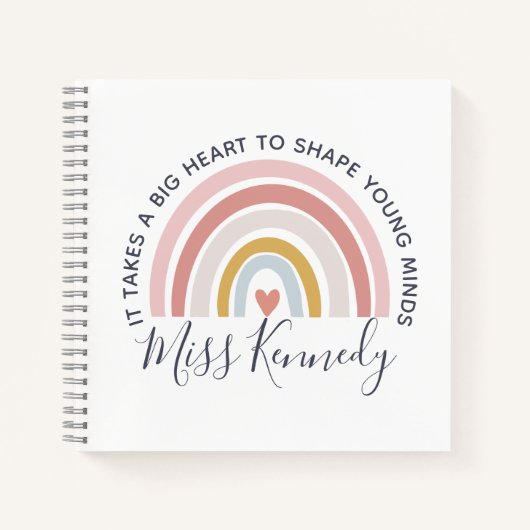 Big Heart to Shape Young Minds Teacher Notizblock (Vorderseite)