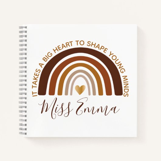 Big Heart to Shape Young Minds Teacher Notizblock (Vorderseite)