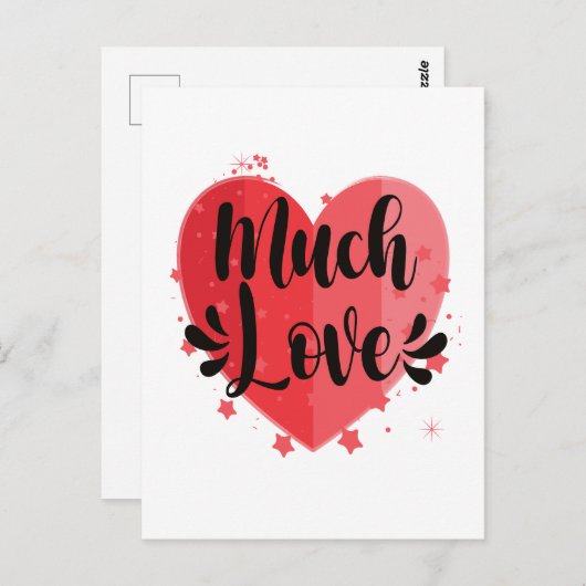 Big Heart Viel Liebe Postkarte (Vorne/Hinten)