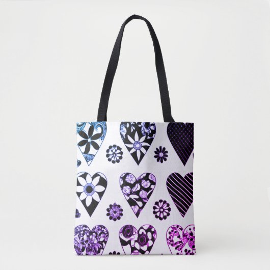 Big Hearts & Blume Moderner Pop Tasche (Vorderseite)