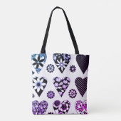 Big Hearts & Blume Moderner Pop Tasche (Rückseite)
