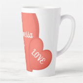 Big Hearts Couples Names and Wedding Date Milchtasse (Rechts)