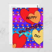 Big Hearts Valentinstag Cust. BG-Farbpostkarte Postkarte (Vorne/Hinten)