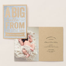 Big Hello Little Man Baby Boy Geburtserklärung