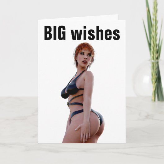 BIG HINTERN GIRL MIRL BIRTHDAY CARD KARTE (Vorderseite)
