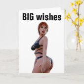 BIG HINTERN GIRL MIRL BIRTHDAY CARD KARTE (Gelbe Blume)