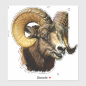 Big Horn Ram Mountain Sheep Aufkleber (Blatt)