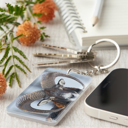 Big Horn Ram Sheep - Mouflon Schlüsselanhänger (Vorderseite rechts)