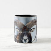 Big Horn Ram Sheep - Mouflon Zweifarbige Tasse (Mittel)