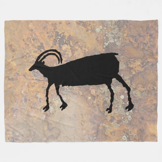 Big Horn-Schaf-Petroglyphe Fleecedecke (Vorderseite (Horizontal))