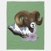 Big Horn Sheep Ram Green Mountains Fleecedecke (Vorderseite)