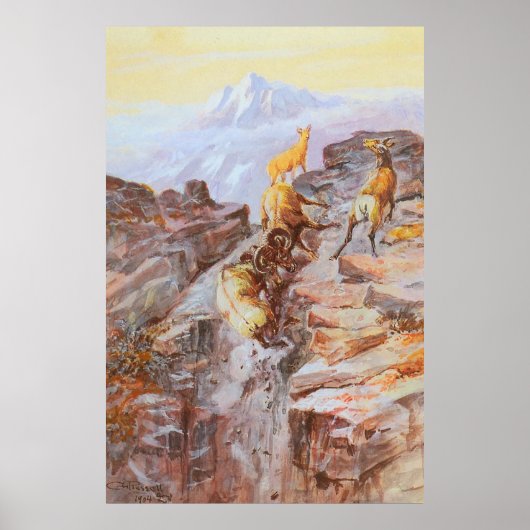 Big Horn Sheep von Charles M Russell Poster (Vorne)