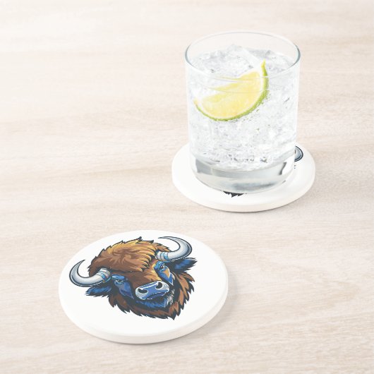 big horned bison getränkeuntersetzer (Seite)