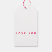 Big Hot Pink Heart Moderner Valentinstag Geschenkanhänger (Rückseite)