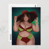 BIG HÜBSCH CHUBBY BBW ART FRAMAN BIKINI POSTCARDS POSTKARTE (Vorne/Hinten)