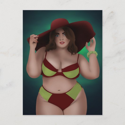 BIG HÜBSCH CHUBBY BBW ART FRAMAN BIKINI POSTCARDS POSTKARTE (Vorderseite)