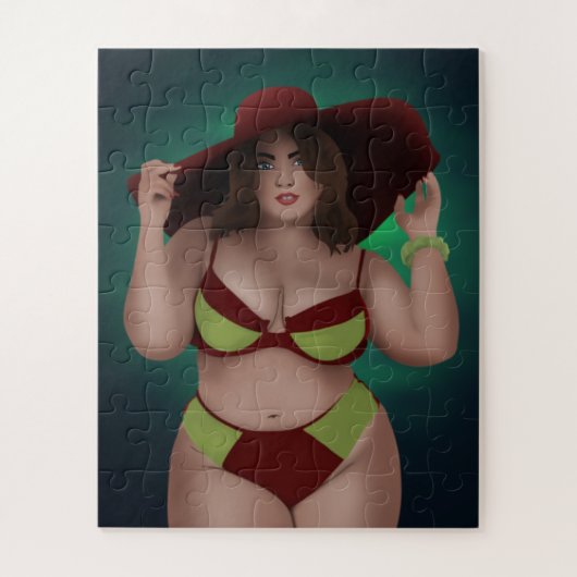 BIG HÜBSCH CHUBBY BBW FRAU BIKINI JIGSAW PUZZLE (Vertikal)