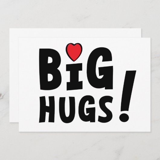 Big hug. Beterschapskaart of voor Valentijnsdag (Vorne/Hinten)