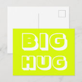 Big Hug, Chartreuse weiß Postkarte (Vorne/Hinten)