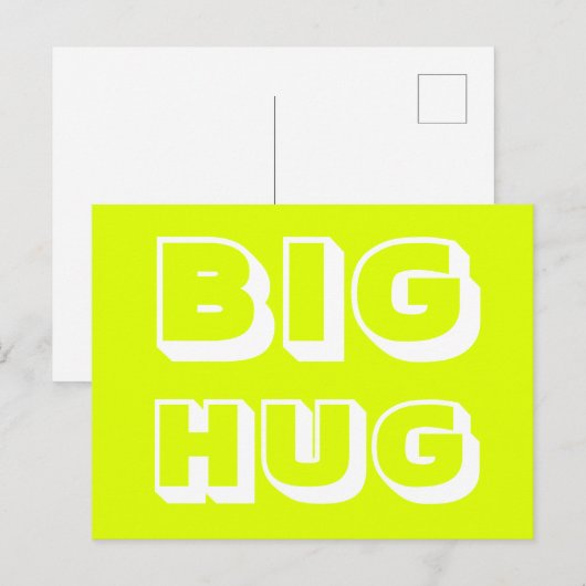 Big Hug, Chartreuse weiß Postkarte (Vorne/Hinten)