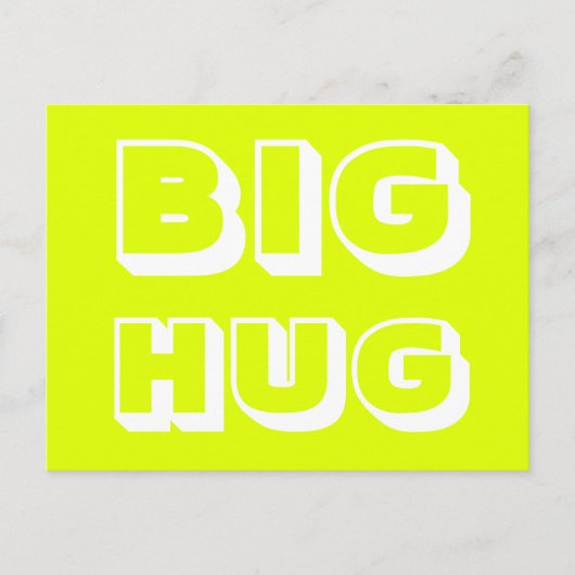 Big Hug, Chartreuse weiß Postkarte (Vorderseite)