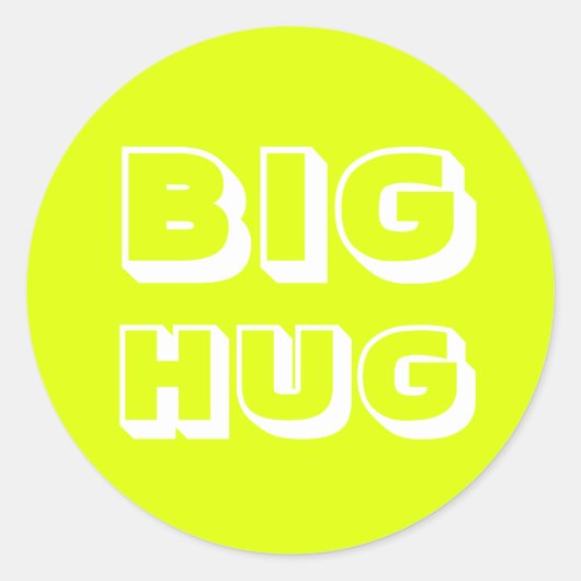 Big Hug, Chartreuse weiß Runder Aufkleber (Vorderseite)