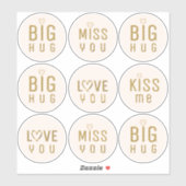 Big Hug und Miss You und Kiss Me Labels (Blatt)