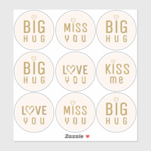 Big Hug und Miss You und Kiss Me Labels