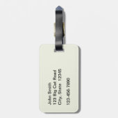 Big Huggable Cat Luggage Tag Gepäckanhänger (Rückseite vertikal)
