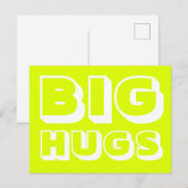 Big Hugs, Chartreuse weiß Postkarte (Vorne/Hinten)