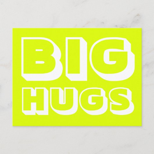 Big Hugs, Chartreuse weiß Postkarte (Vorderseite)