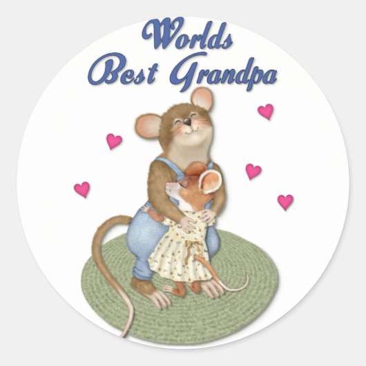 Big Hugs Grandpa Runder Aufkleber (Vorderseite)