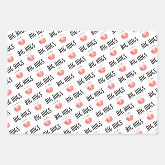 Big Hugs Inside Wrapping Paper Sheets Geschenkpapier Set (Vorderseite)