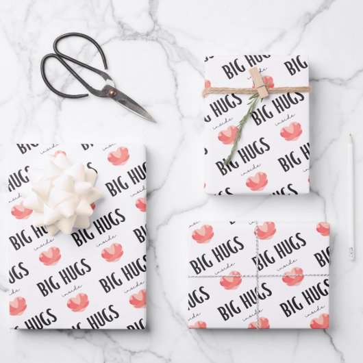Big Hugs Inside Wrapping Paper Sheets Geschenkpapier Set (Vorderseite)