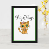 Big Hugs | Niedlich Orange Cat | Freundschaftskart Karte (Gelbe Blume)
