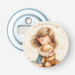 Big Hugs Niedliche Girl Hugging Teddy Bären-Blatt Flaschenöffner