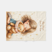 Big Hugs Niedliche Girl Hugging Teddy Bären-Blatt Fleecedecke (Vorderseite (Horizontal))