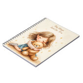 Big Hugs Niedliche Girl Hugging Teddy Bären-Blatt Notizblock (Linke Seite)